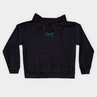 Vibrant Line work Butterfly Kids Hoodie